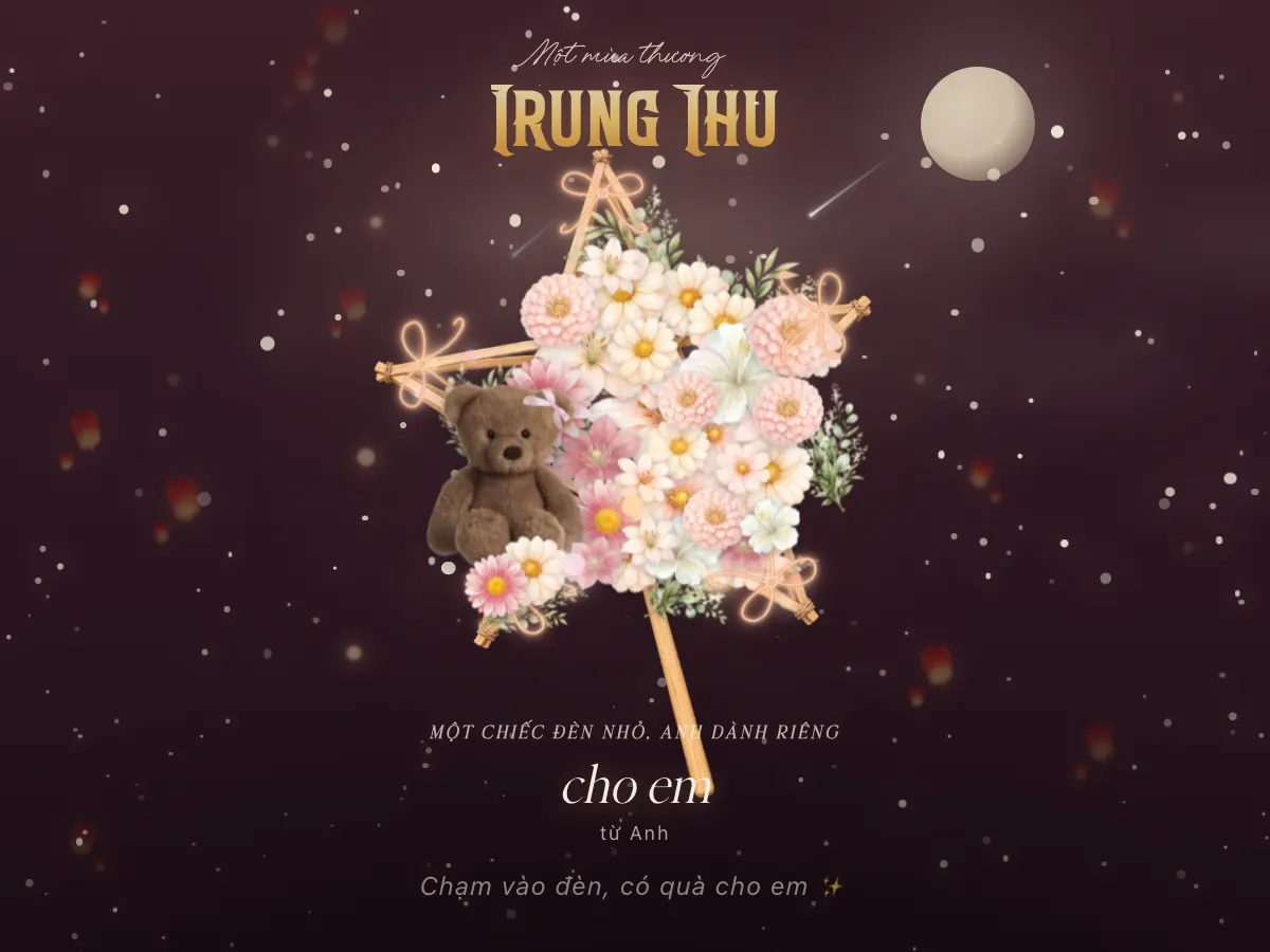 Trung Thu — Đèn Ông Sao & Hoa 🏮 — mẫu quà tặng 3D online