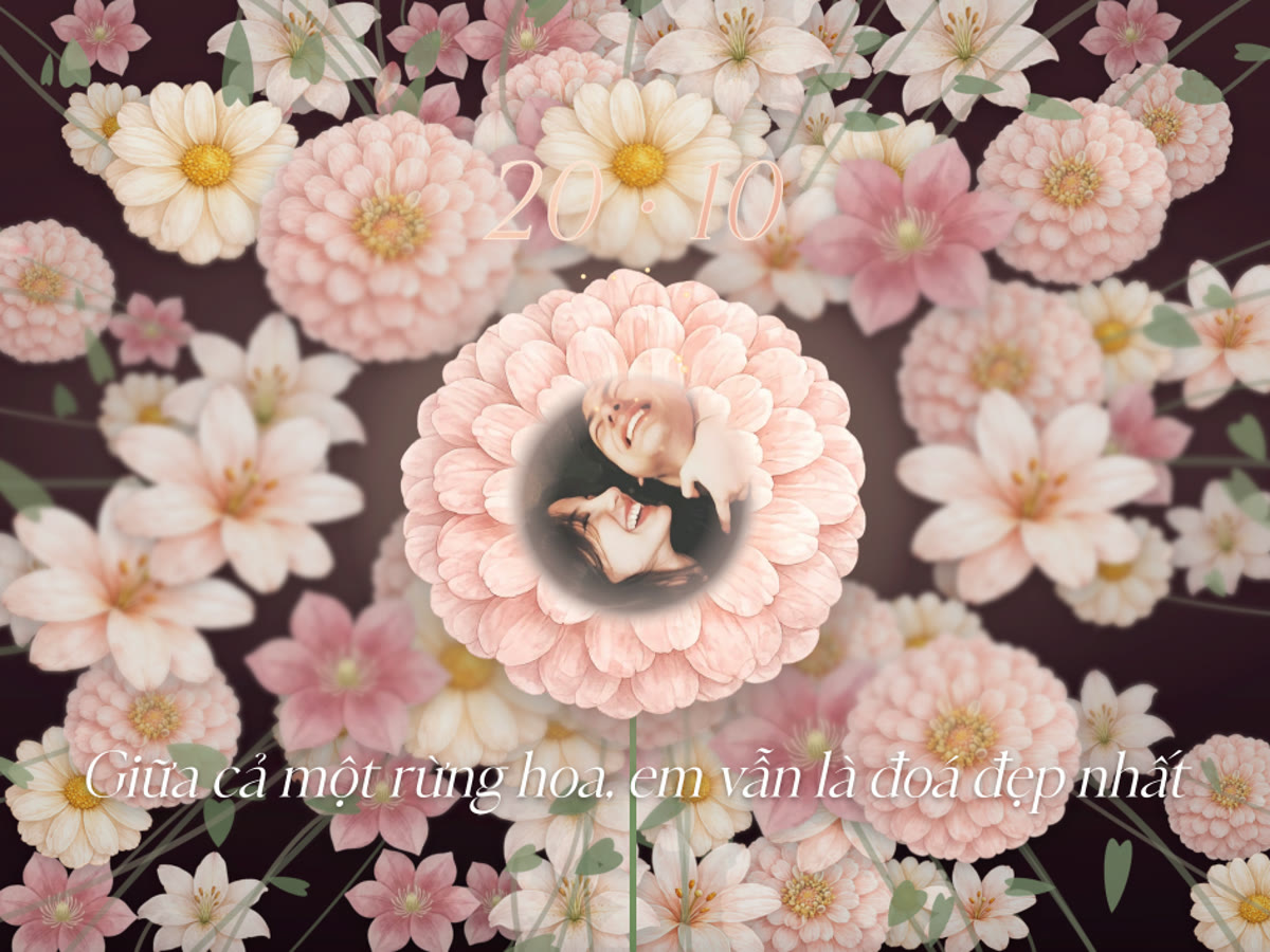 Vườn Hoa 20/10 (Hoa Nở Từ Ảnh Kỷ Niệm) 🌷 — mẫu quà tặng 3D online